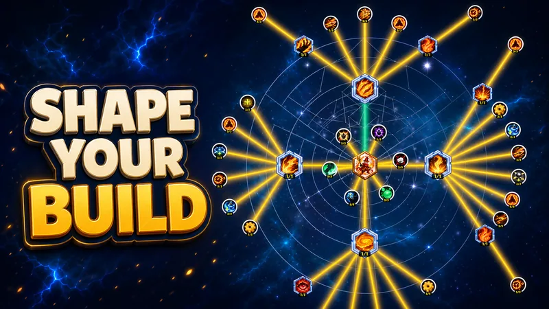 A branching Crown Raiders skilltree showing connected upgrades and abilities.